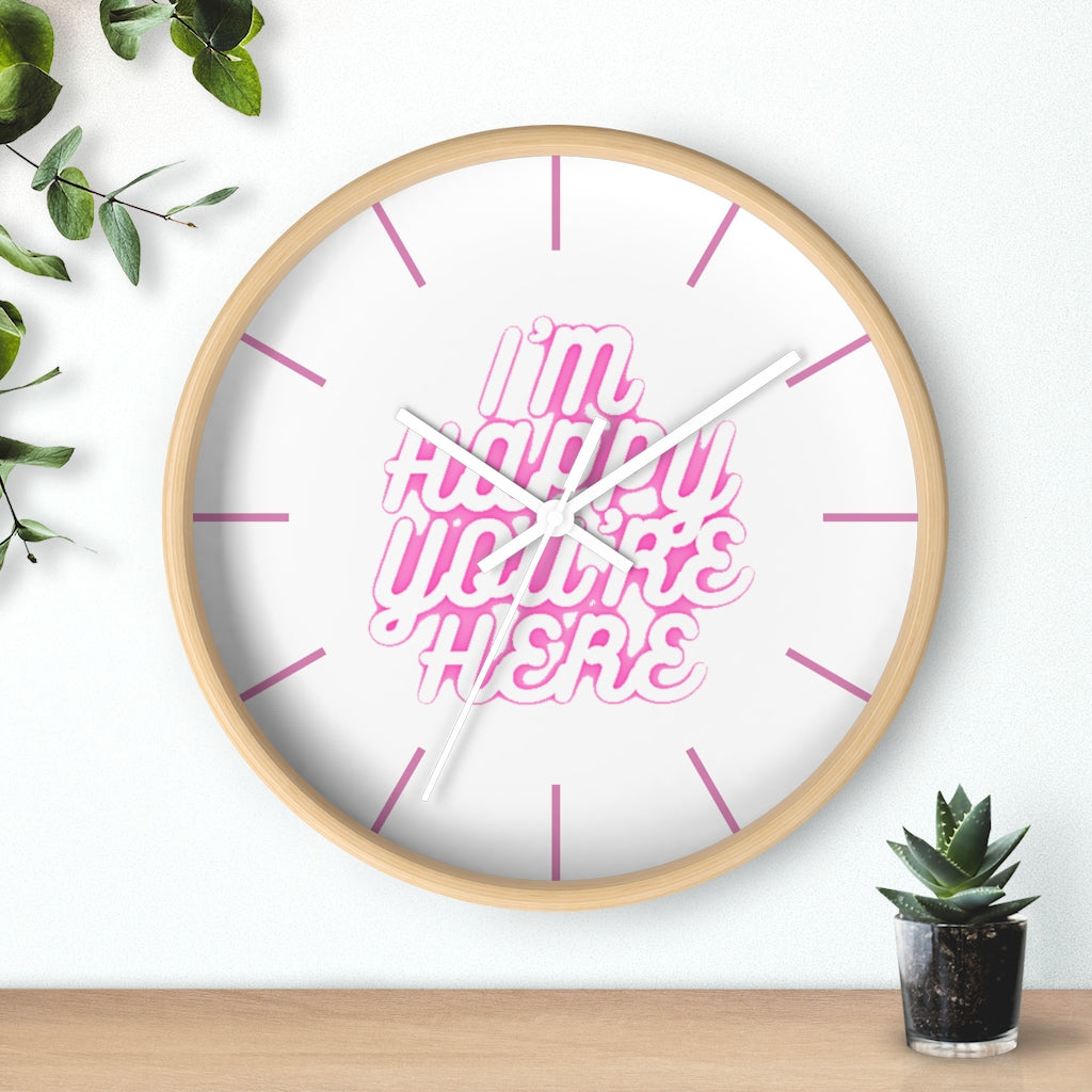 I'm Happy You're Here Wall clock - DyesByKaleb LLC