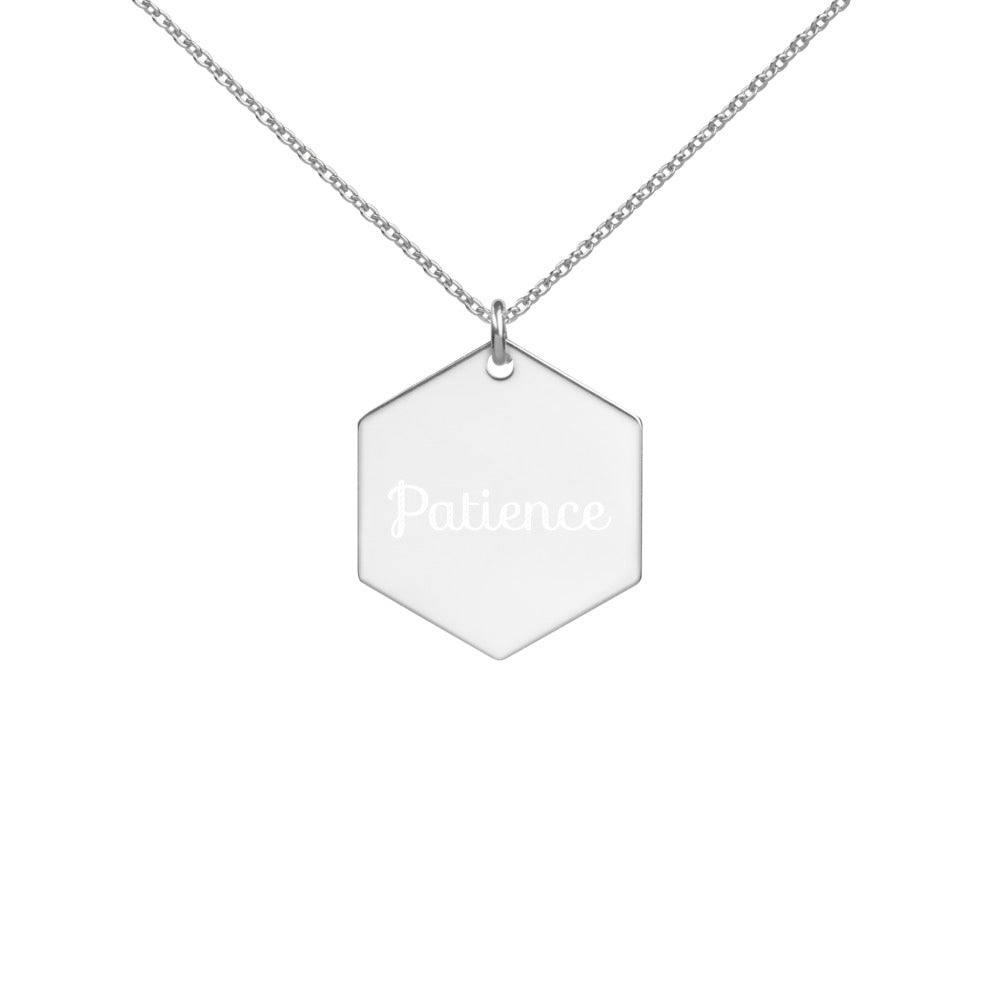 PATIENCE Engraved Hexagon Necklace - DyesByKaleb