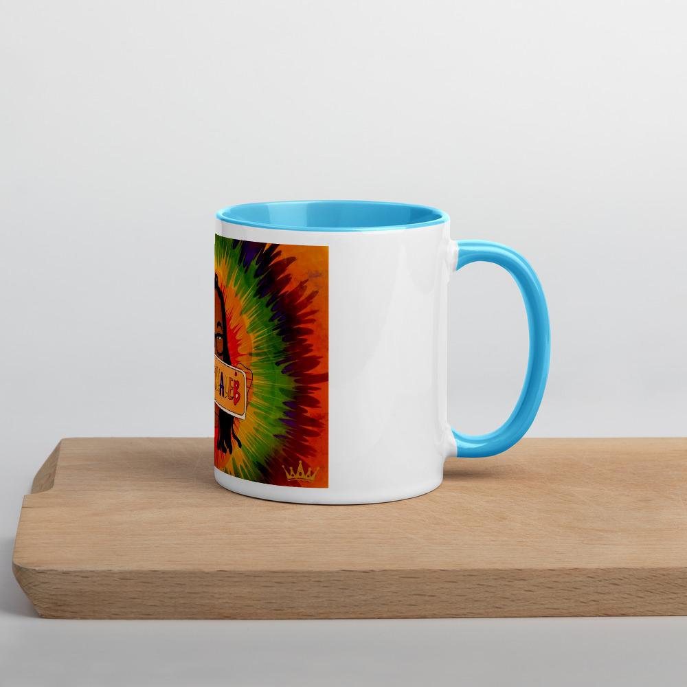 a cup of coffee sitting on top of a wooden table