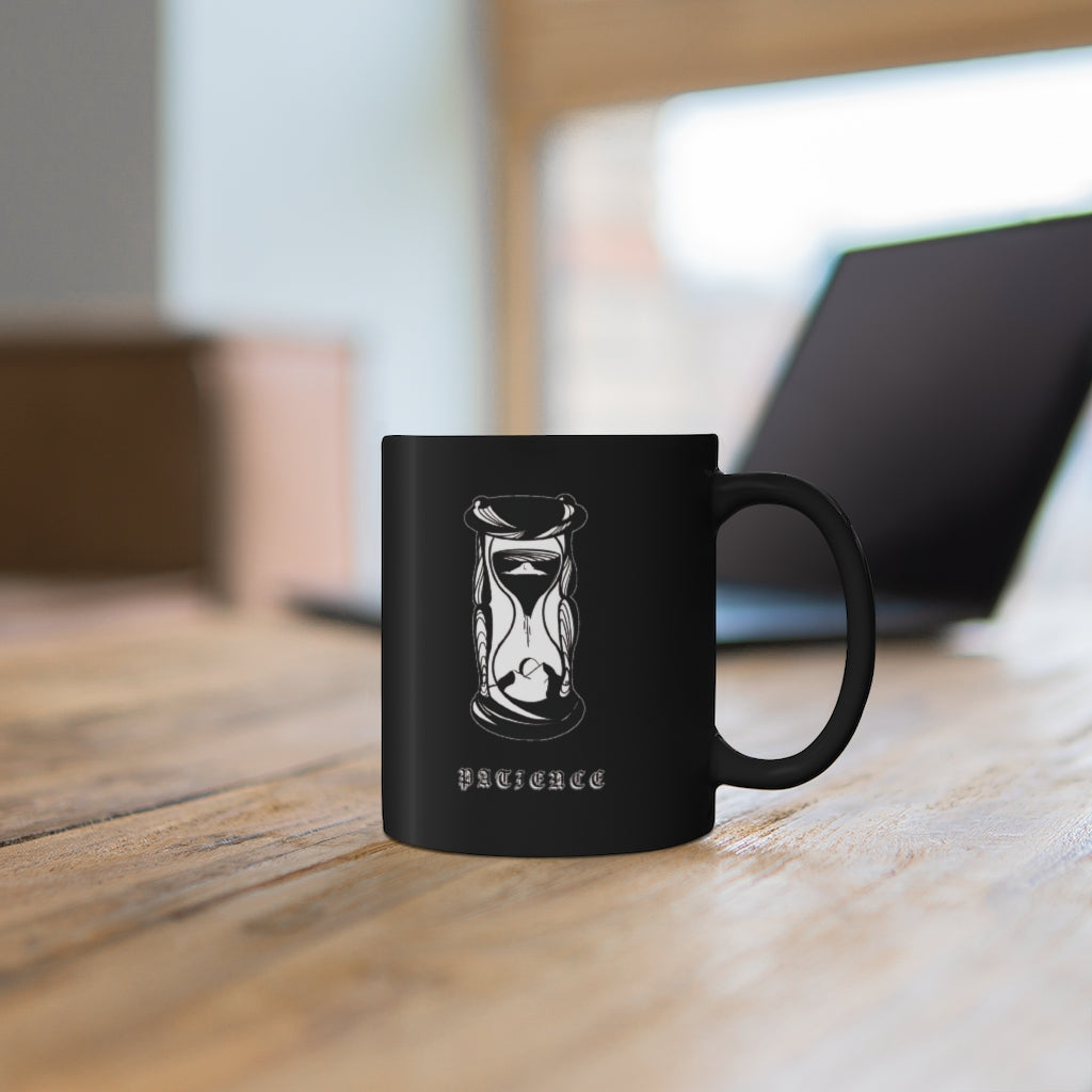 Black PATIENCE Mug - DyesByKaleb 