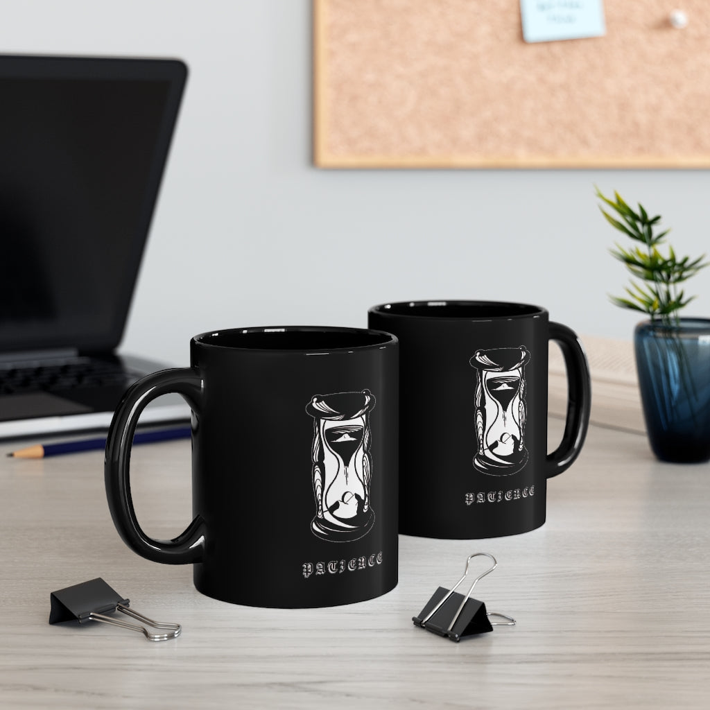 Black PATIENCE Mug - DyesByKaleb 