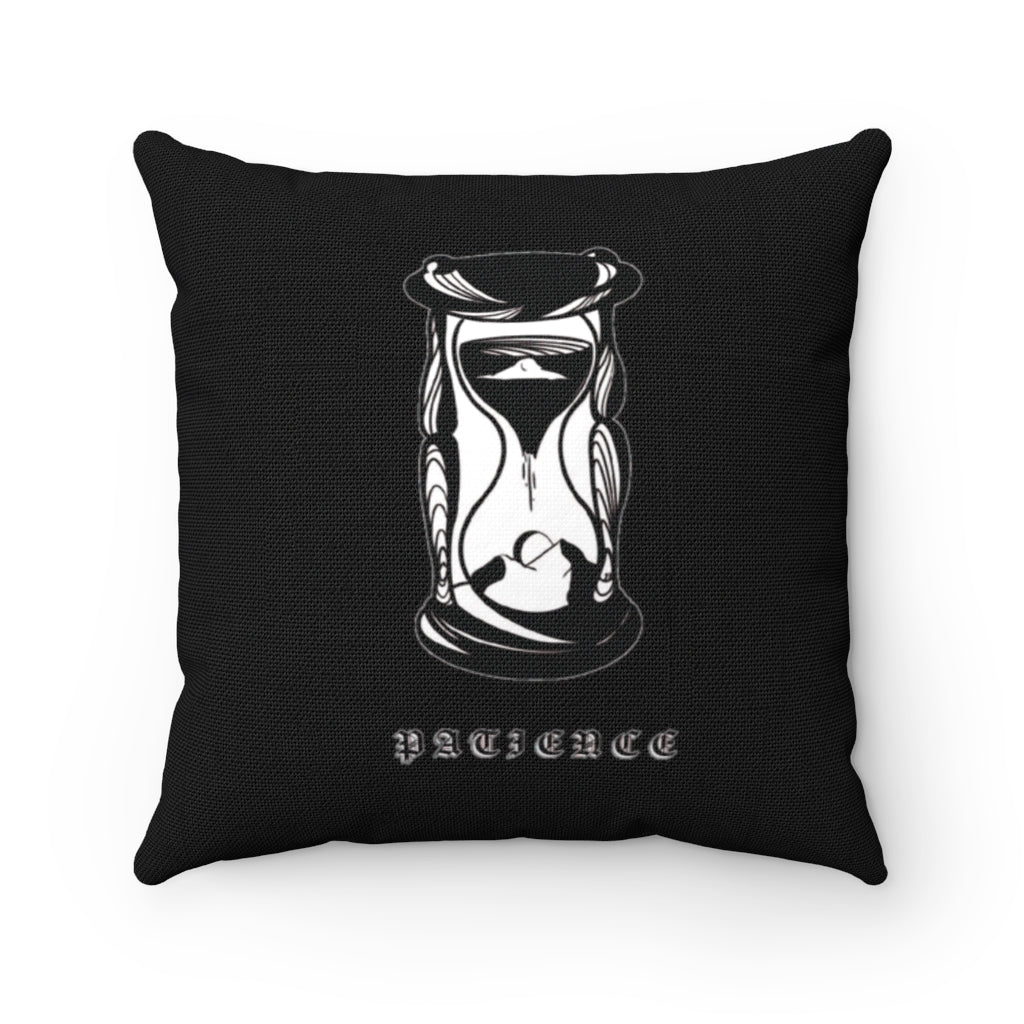 Black PATIENCE Pillow - DyesByKaleb 