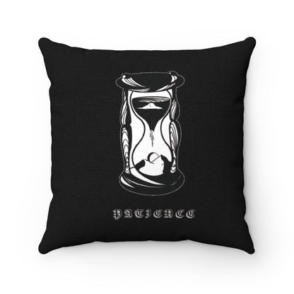 Black PATIENCE Pillow - DyesByKaleb 