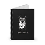 Load image into Gallery viewer, PATIENCE Spiral Notebook Black - Ruled Line - DyesByKaleb 
