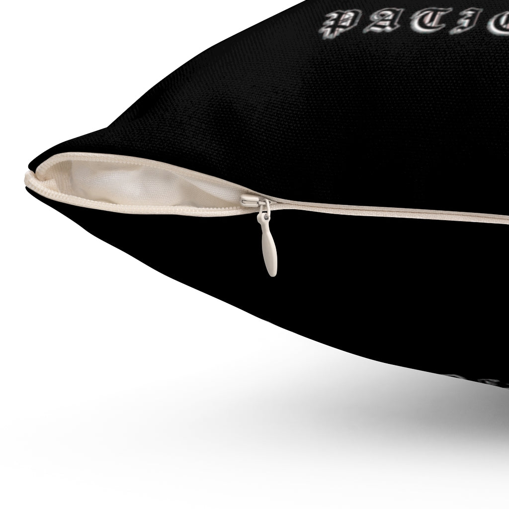 Black PATIENCE Pillow - DyesByKaleb 