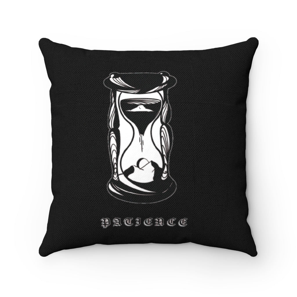 Black PATIENCE Pillow - DyesByKaleb 