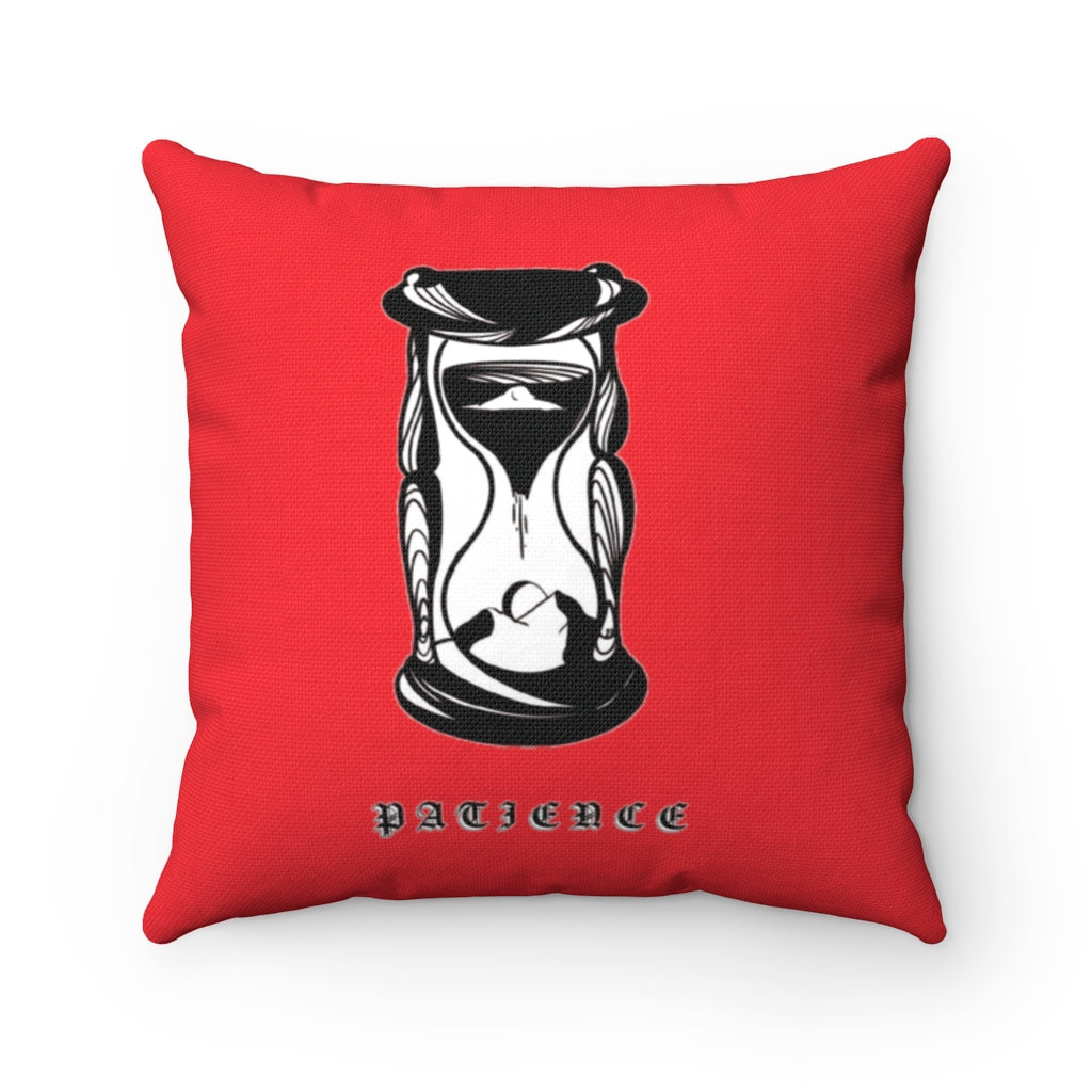 Red PATIENCE Pillow - DyesByKaleb 