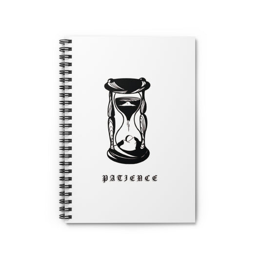 PATIENCE Spiral Notebook White - Ruled Line - DyesByKaleb 