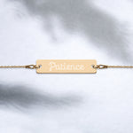 Load image into Gallery viewer, PATIENCE Engraved Bar Chain Bracelet - DyesByKaleb 

