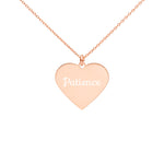Load image into Gallery viewer, PATIENCE Engraved Heart Necklace - DyesByKaleb 
