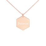 Load image into Gallery viewer, PATIENCE Engraved Hexagon Necklace - DyesByKaleb 
